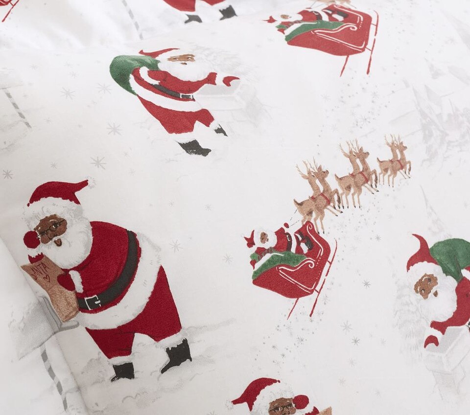 Organic Heritage Santa Duvet Cover & Pillowcases pottery barn kids UK
